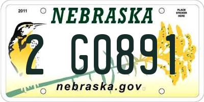 NE license plate 2G0891