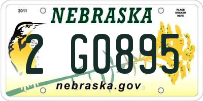 NE license plate 2G0895