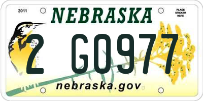 NE license plate 2G0977