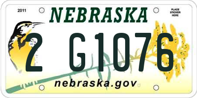 NE license plate 2G1076