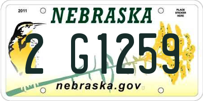 NE license plate 2G1259