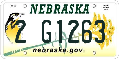 NE license plate 2G1263