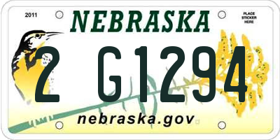 NE license plate 2G1294