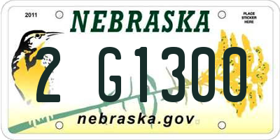 NE license plate 2G1300