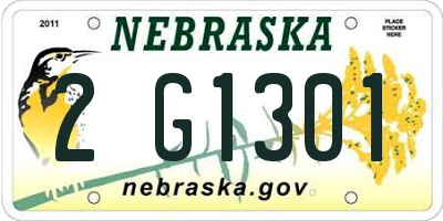 NE license plate 2G1301