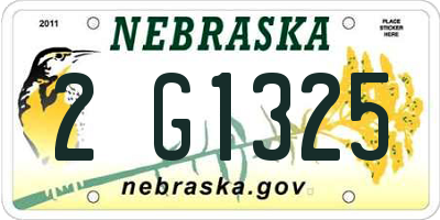 NE license plate 2G1325