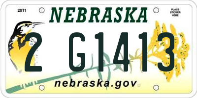 NE license plate 2G1413