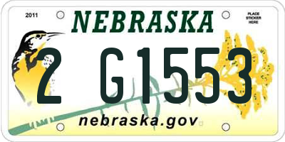 NE license plate 2G1553