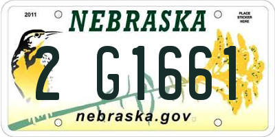 NE license plate 2G1661