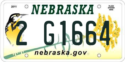 NE license plate 2G1664