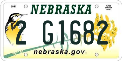 NE license plate 2G1682