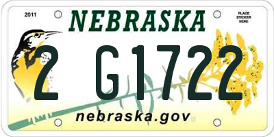 NE license plate 2G1722