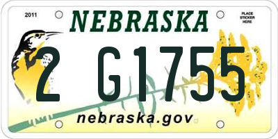 NE license plate 2G1755