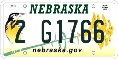 NE license plate 2G1766