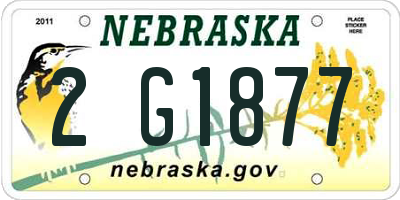 NE license plate 2G1877