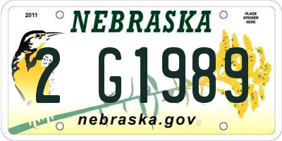 NE license plate 2G1989