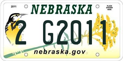 NE license plate 2G2011