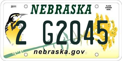 NE license plate 2G2045