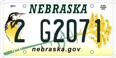 NE license plate 2G2071