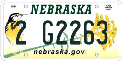 NE license plate 2G2263