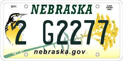 NE license plate 2G2277