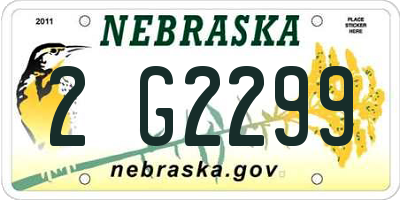 NE license plate 2G2299