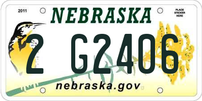 NE license plate 2G2406
