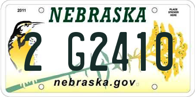 NE license plate 2G2410