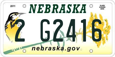 NE license plate 2G2416