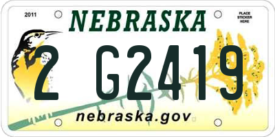 NE license plate 2G2419