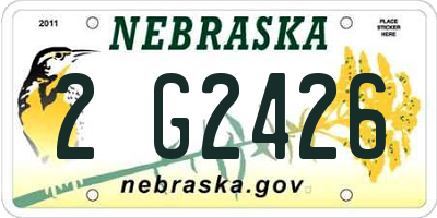 NE license plate 2G2426