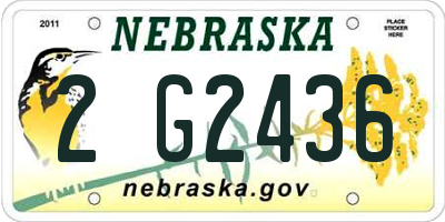 NE license plate 2G2436