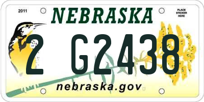 NE license plate 2G2438