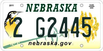 NE license plate 2G2445