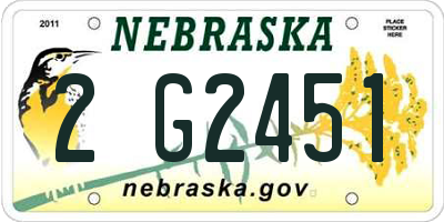 NE license plate 2G2451