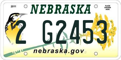 NE license plate 2G2453