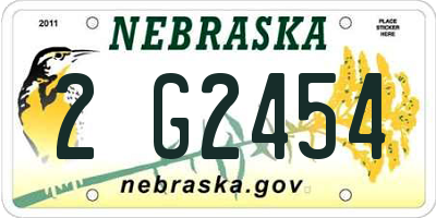 NE license plate 2G2454