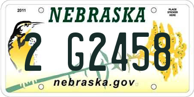 NE license plate 2G2458