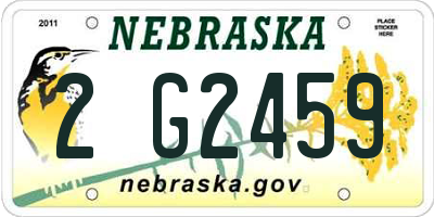 NE license plate 2G2459