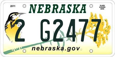 NE license plate 2G2477