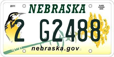 NE license plate 2G2488