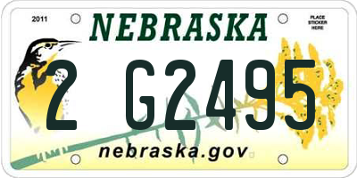 NE license plate 2G2495