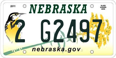 NE license plate 2G2497