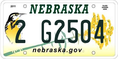 NE license plate 2G2504