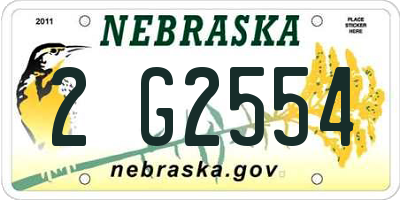 NE license plate 2G2554