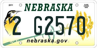 NE license plate 2G2570