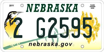 NE license plate 2G2595
