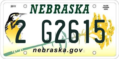 NE license plate 2G2615