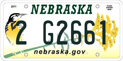 NE license plate 2G2661