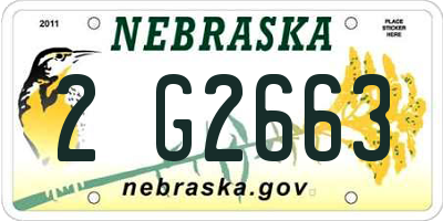 NE license plate 2G2663